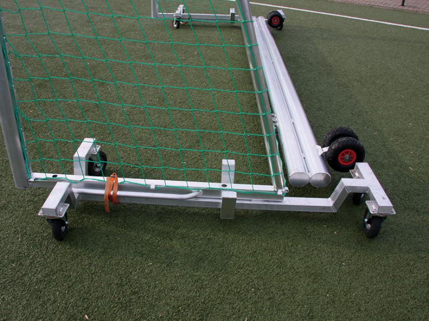 Transportwagen für Tore mit Gewichten