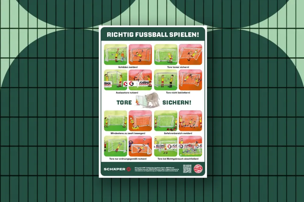 Warnschild "Richtig Fußball spielen"